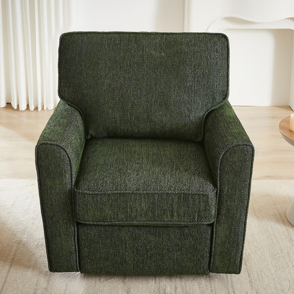 Fauteuil pivotant à 360° en chenille, fauteuil moderne avec poches latérales, fauteuil pivotant, fauteuil inclinable ergonomique pour chambre à coucher