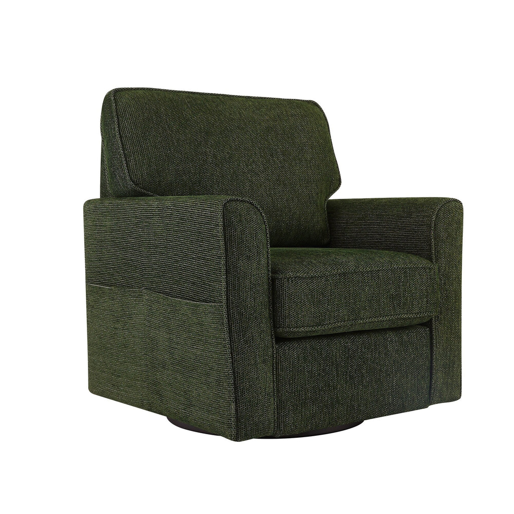 Fauteuil pivotant à 360° en chenille, fauteuil moderne avec poches latérales, fauteuil pivotant, fauteuil inclinable ergonomique pour chambre à coucher