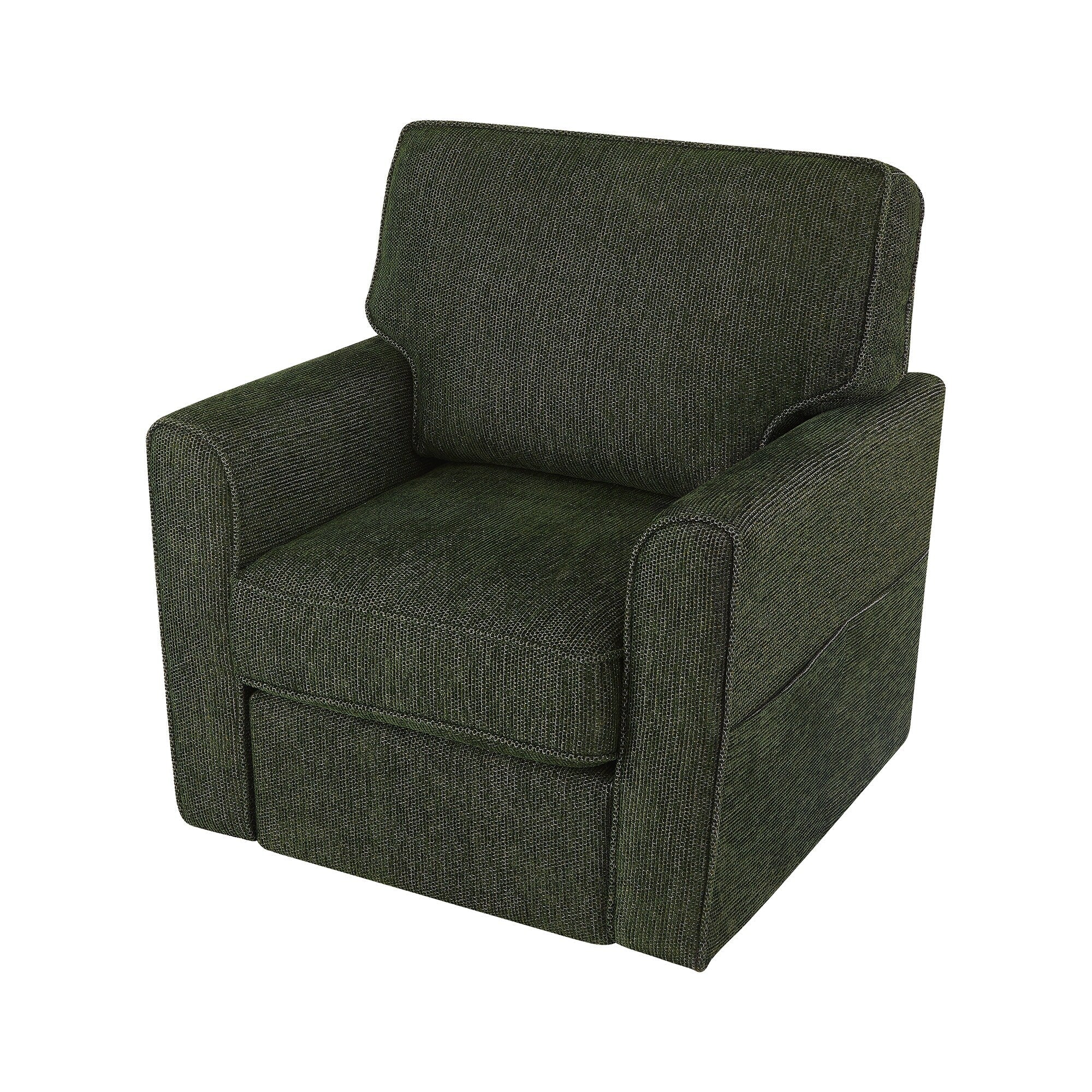 Fauteuil pivotant à 360° en chenille, fauteuil moderne avec poches latérales, fauteuil pivotant, fauteuil inclinable ergonomique pour chambre à coucher