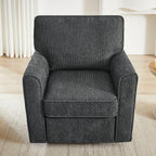 Fauteuil pivotant à 360° en chenille, fauteuil moderne avec poches latérales, fauteuil pivotant, fauteuil inclinable ergonomique pour chambre à coucher