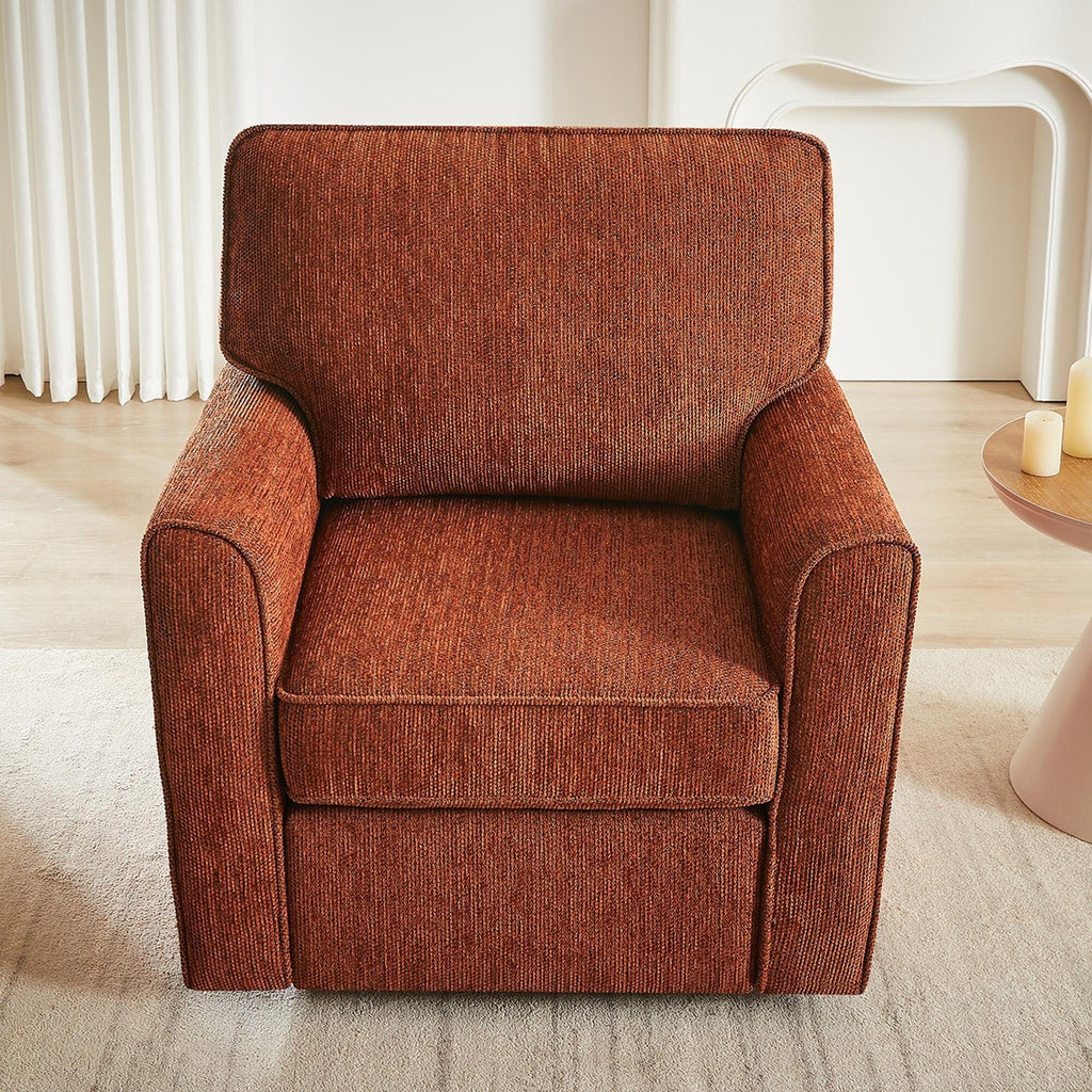 Fauteuil pivotant à 360° en chenille, fauteuil moderne avec poches latérales, fauteuil pivotant, fauteuil inclinable ergonomique pour chambre à coucher