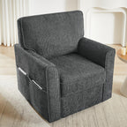 Fauteuil pivotant à 360° en chenille, fauteuil moderne avec poches latérales, fauteuil pivotant, fauteuil inclinable ergonomique pour chambre à coucher