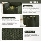 Fauteuil pivotant à 360° en chenille, fauteuil moderne avec poches latérales, fauteuil pivotant, fauteuil inclinable ergonomique pour chambre à coucher