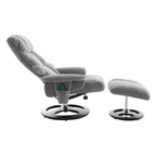Fauteuil inclinable de massage pivotant à 360° en chenille avec pouf, massage et siège chauffant