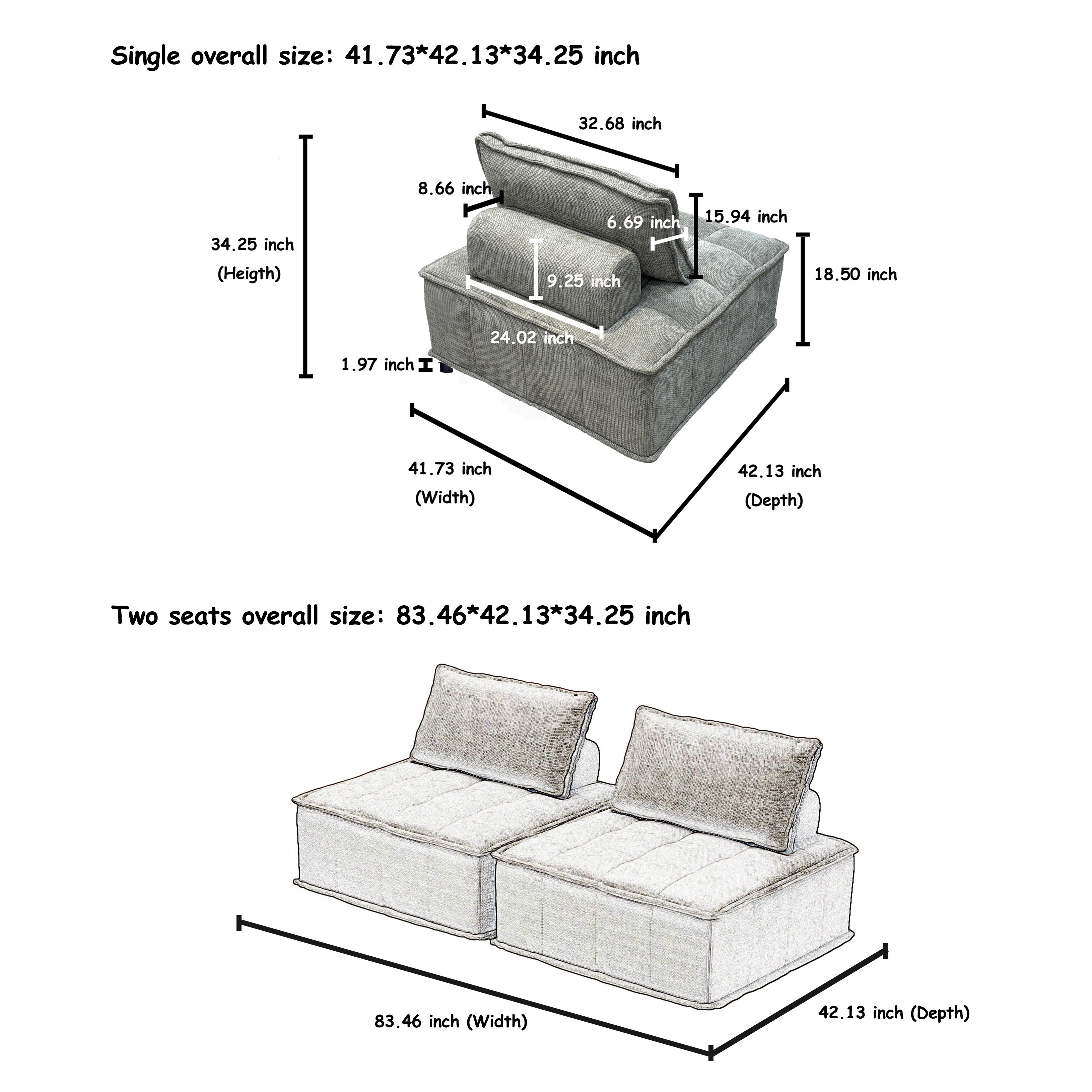 Ensemble de canapés modulaires 4 pièces en chenille