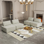 Ensemble de canapés modulaires 4 pièces en chenille