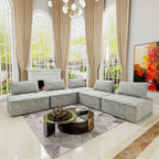 Ensemble de canapés modulaires 5 pièces en chenille