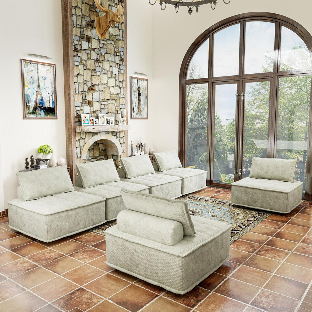 Ensemble de canapés modulaires Chenille 6 pièces