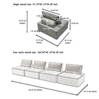 Ensemble de canapés modulaires Chenille 6 pièces