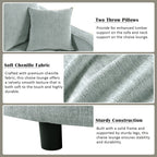 Canapé-lit en chenille, canapé-lit rembourré avec dossier capitonné et 2 coussins amovibles pour le salon