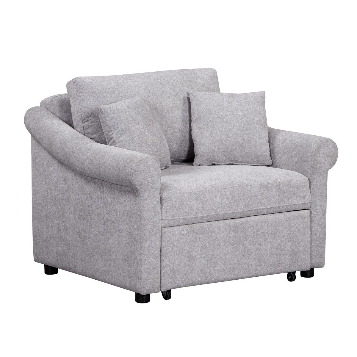 Fauteuil convertible en chenille avec dossier réglable, 3 en 1, transformable en lit, lit simple pour salon