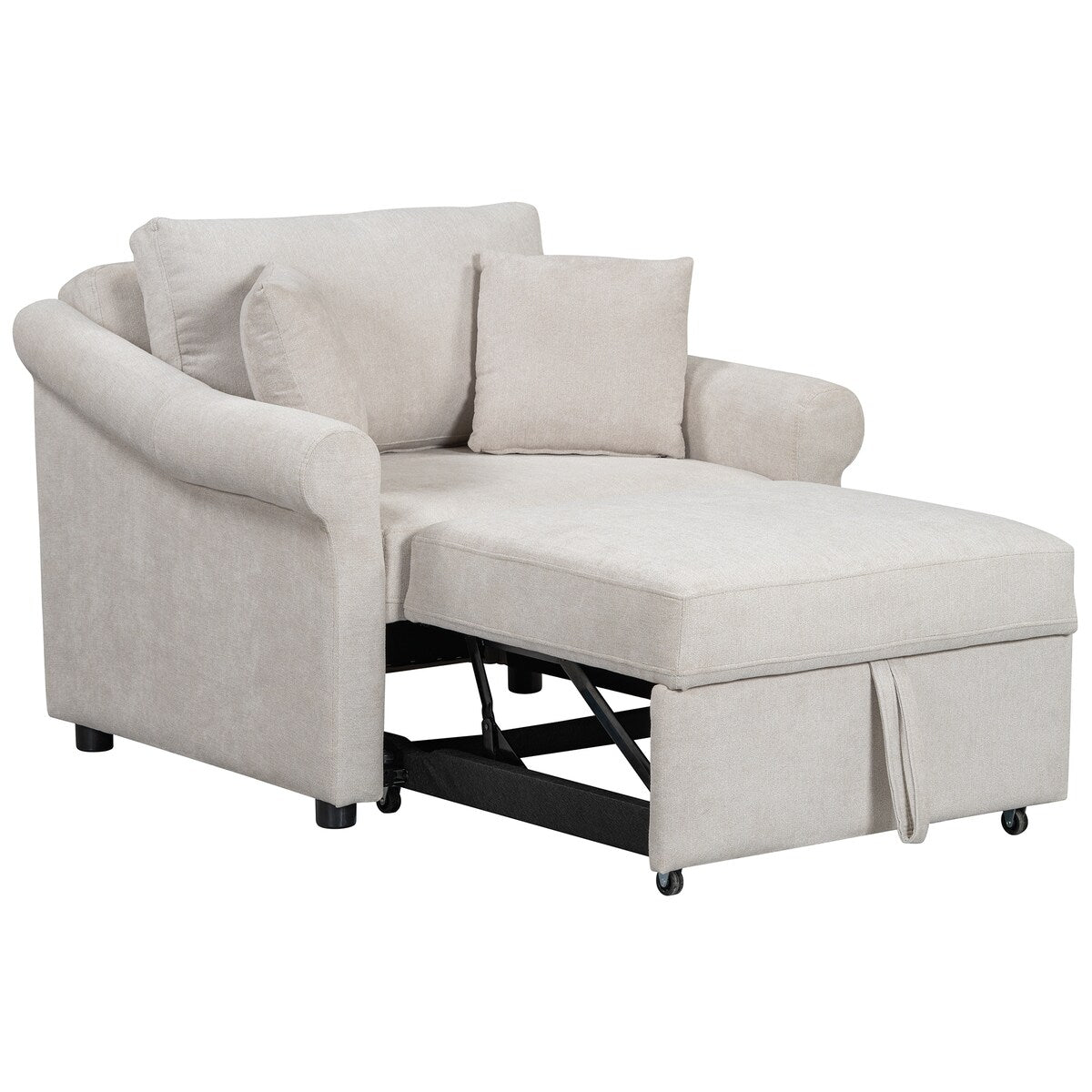 Fauteuil convertible en chenille avec dossier réglable, 3 en 1, transformable en lit, lit simple pour salon