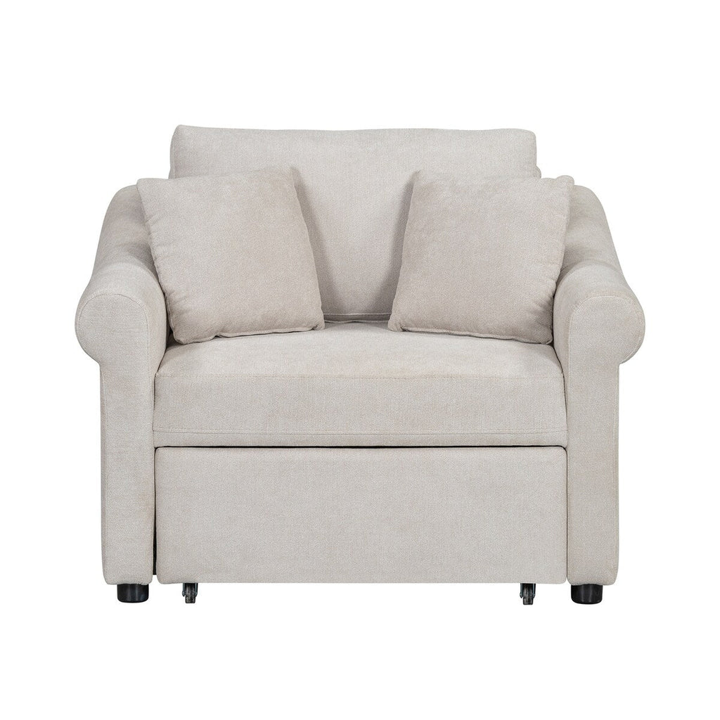 Fauteuil convertible en chenille avec dossier réglable, 3 en 1, transformable en lit, lit simple pour salon