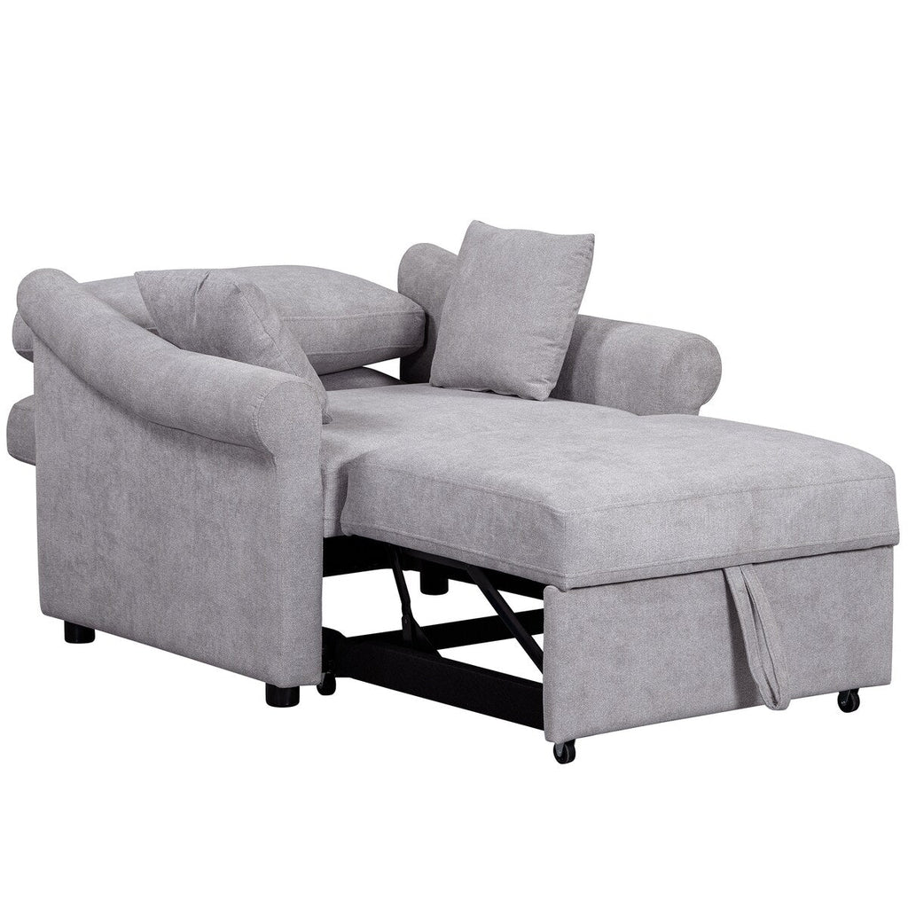 Fauteuil convertible en chenille avec dossier réglable, 3 en 1, transformable en lit, lit simple pour salon