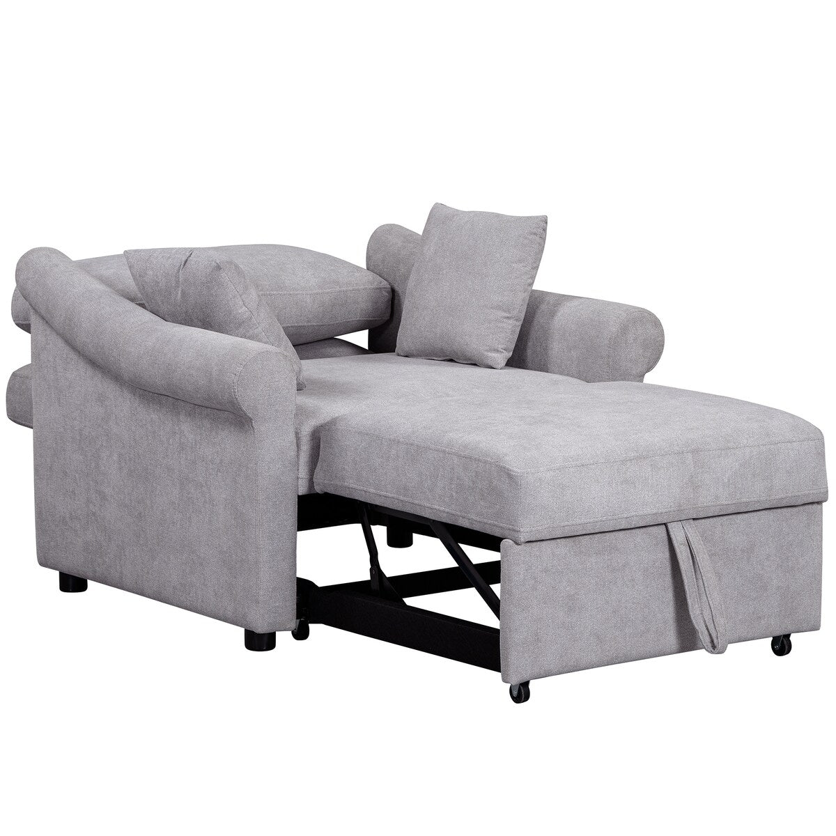 Fauteuil convertible en chenille avec dossier réglable, 3 en 1, transformable en lit, lit simple pour salon