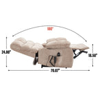 Fauteuil inclinable électrique Chenille à double moteur et position infinie, fauteuil inclinable surdimensionné avec massage thermique et télécommande électrique