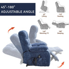 Fauteuil inclinable électrique Chenille à double moteur et position infinie, fauteuil inclinable surdimensionné avec massage thermique et télécommande électrique