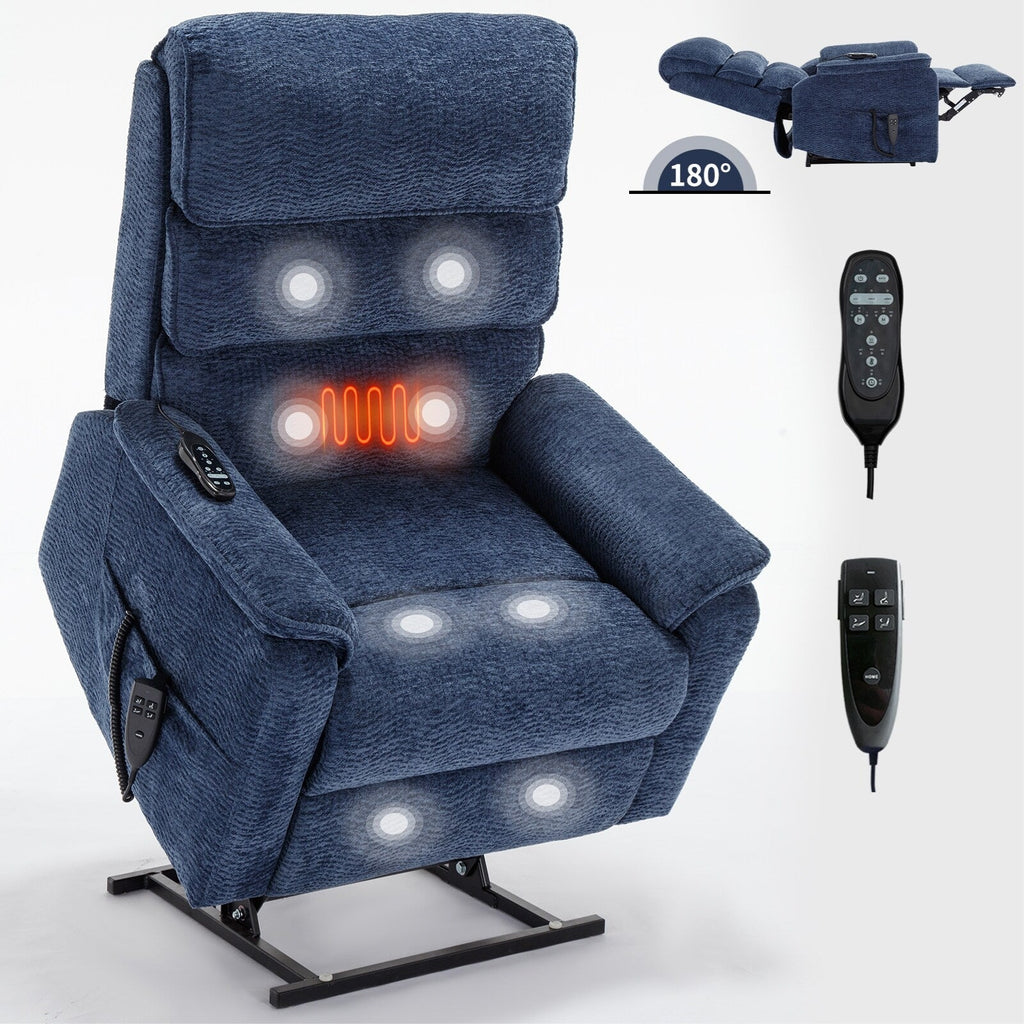 Fauteuil inclinable électrique Chenille à double moteur avec télécommande électrique, massage thermique et mécanisme de mouvement robuste