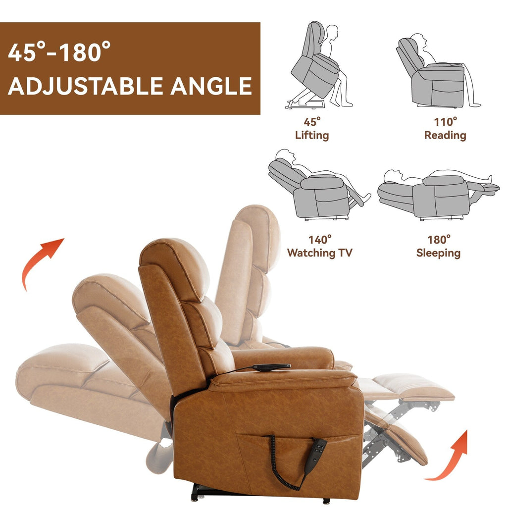 Fauteuil inclinable électrique Chenille à double moteur avec télécommande électrique, massage thermique et mécanisme de mouvement robuste