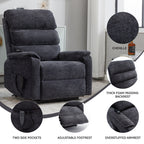 Fauteuil inclinable électrique Chenille à double moteur avec télécommande électrique, massage thermique et mécanisme de mouvement robuste
