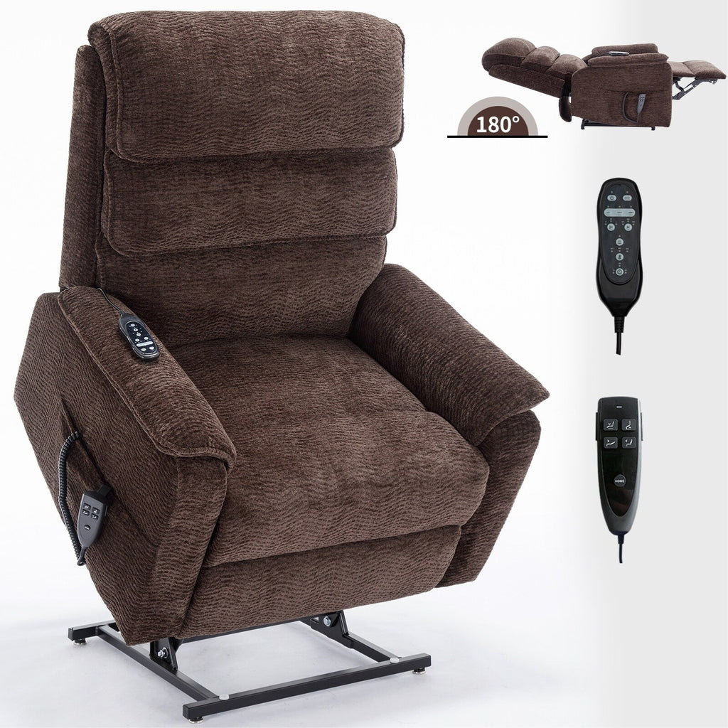 Fauteuil inclinable électrique Chenille à double moteur avec télécommande électrique, massage thermique et mécanisme de mouvement robuste