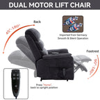 Fauteuil inclinable électrique Chenille à double moteur avec télécommande électrique, massage thermique et mécanisme de mouvement robuste