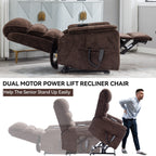 Fauteuil inclinable électrique Chenille à double moteur avec télécommande électrique, massage thermique et mécanisme de mouvement robuste