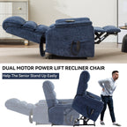 Fauteuil inclinable électrique Chenille à double moteur avec télécommande électrique, massage thermique et mécanisme de mouvement robuste