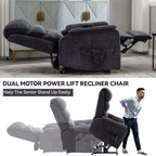 Fauteuil inclinable électrique Chenille à double moteur avec télécommande électrique, massage thermique et mécanisme de mouvement robuste