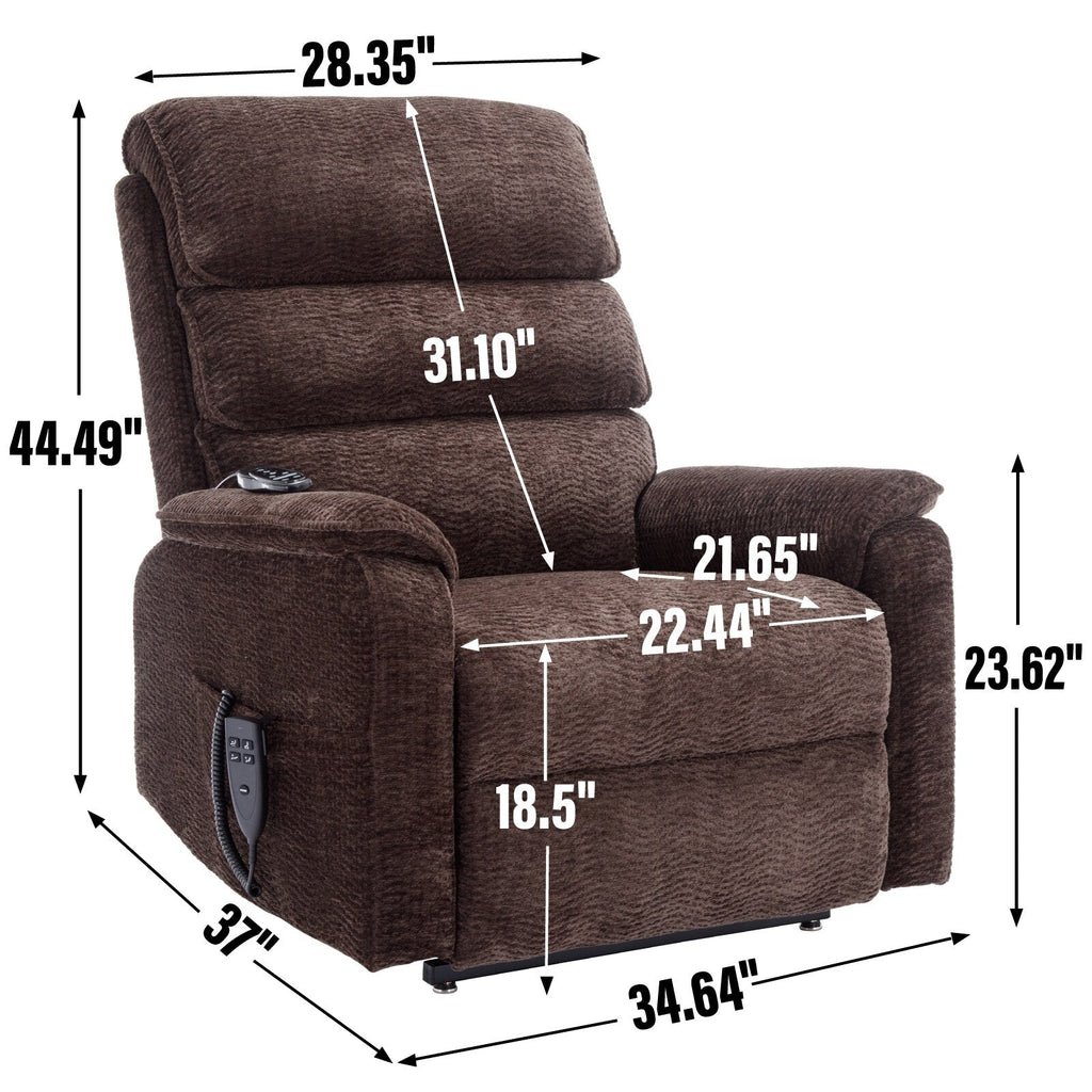 Fauteuil inclinable électrique Chenille à double moteur avec télécommande électrique, massage thermique et mécanisme de mouvement robuste