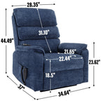 Fauteuil inclinable électrique Chenille à double moteur avec télécommande électrique, massage thermique et mécanisme de mouvement robuste