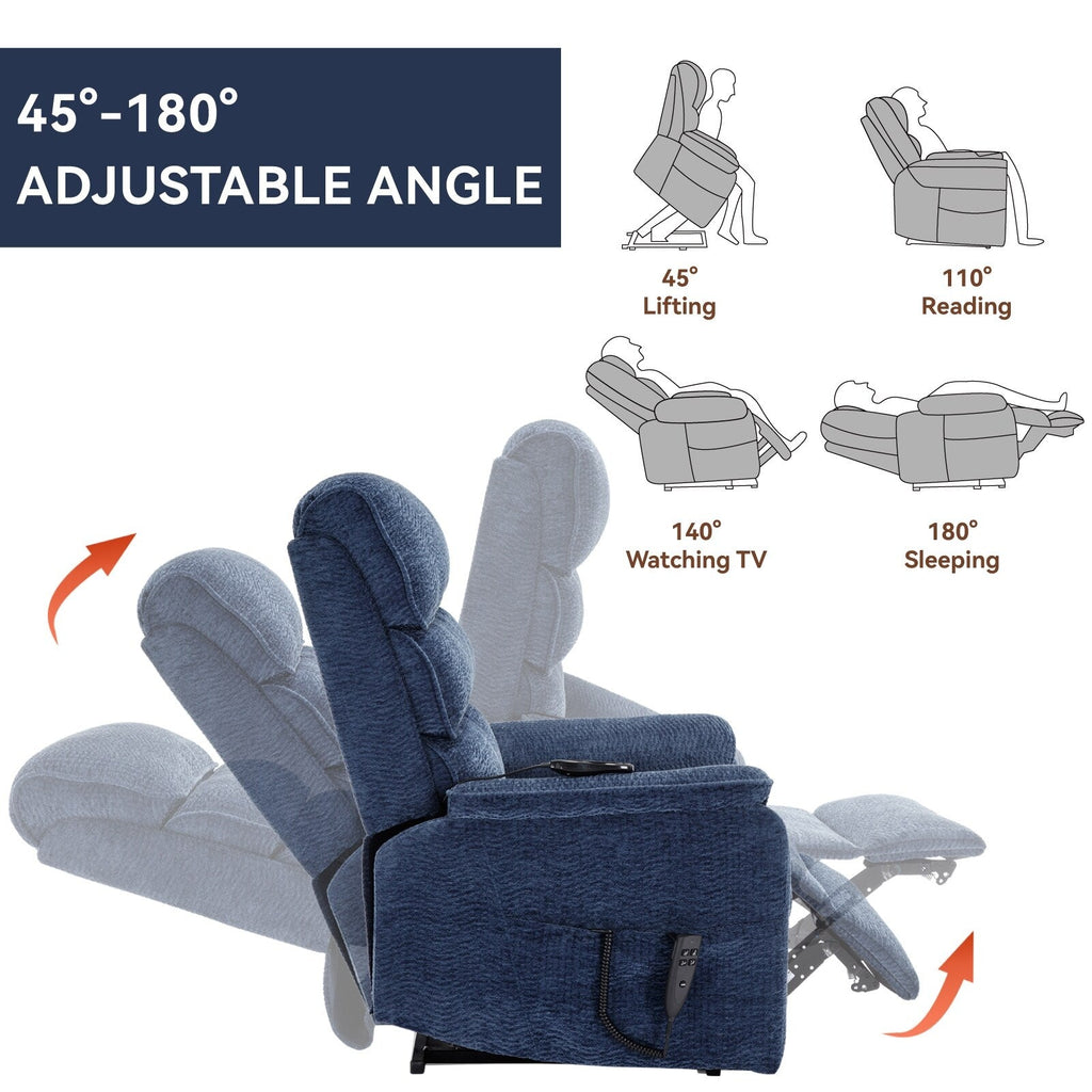Fauteuil inclinable électrique Chenille à double moteur avec télécommande électrique, massage thermique et mécanisme de mouvement robuste