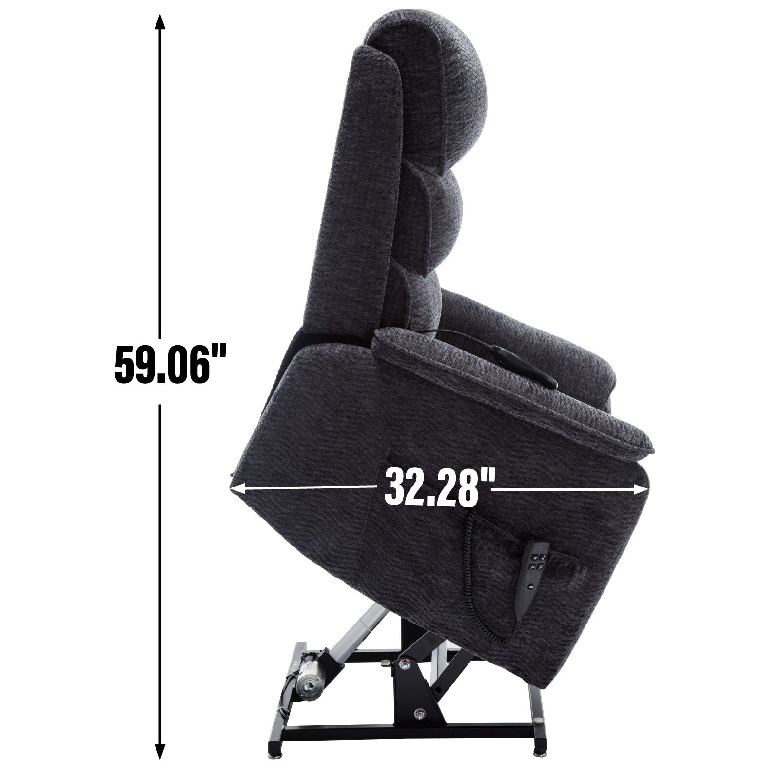 Fauteuil inclinable électrique Chenille à double moteur avec télécommande électrique, massage thermique et mécanisme de mouvement robuste