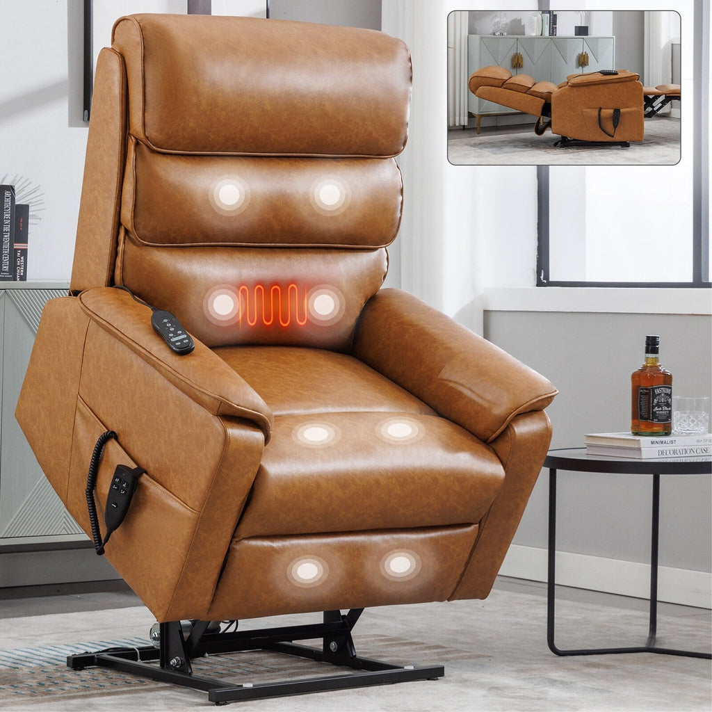 Fauteuil inclinable électrique Chenille à double moteur avec télécommande électrique, massage thermique et mécanisme de mouvement robuste