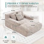 Canapé-lit en chenille avec coussins - Fauteuil convertible avec accoudoirs, canapé-lit multi-positions pour salon