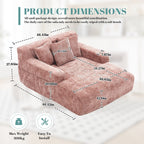 Canapé-lit en chenille avec coussins - Fauteuil convertible avec accoudoirs, canapé-lit multi-positions pour salon