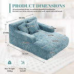 Canapé-lit en chenille avec coussins - Fauteuil convertible avec accoudoirs, canapé-lit multi-positions pour salon