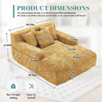 Canapé-lit en chenille avec coussins - Fauteuil convertible avec accoudoirs, canapé-lit multi-positions pour salon