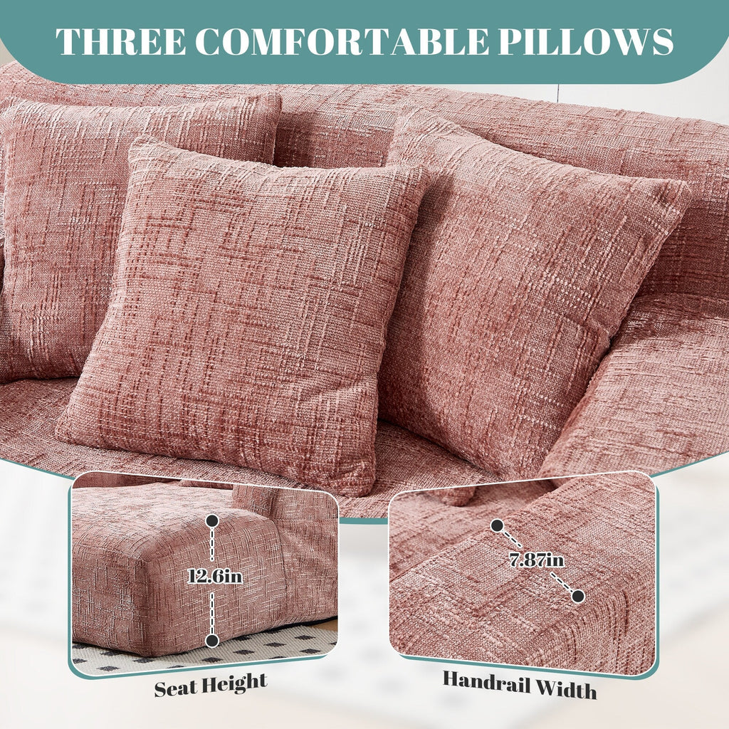 Canapé-lit en chenille avec coussins - Fauteuil convertible avec accoudoirs, canapé-lit multi-positions pour salon