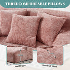 Canapé-lit en chenille avec coussins - Fauteuil convertible avec accoudoirs, canapé-lit multi-positions pour salon