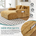 Canapé-lit en chenille avec coussins - Fauteuil convertible avec accoudoirs, canapé-lit multi-positions pour salon