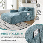 Canapé-lit en chenille avec coussins - Fauteuil convertible avec accoudoirs, canapé-lit multi-positions pour salon