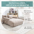 Canapé-lit en chenille avec coussins - Fauteuil convertible avec accoudoirs, canapé-lit multi-positions pour salon