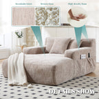 Canapé-lit en chenille avec coussins - Fauteuil convertible avec accoudoirs, canapé-lit multi-positions pour salon