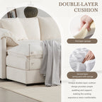 Canapé modulaire sectionnel en chenille avec assise profonde et large, ensemble de canapés nuage en L avec coussins doubles, canapé avec pouf amovible