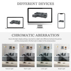 Canapé modulaire sectionnel en chenille avec assise profonde et large, ensemble de canapés nuage en L avec coussins doubles, canapé avec pouf amovible