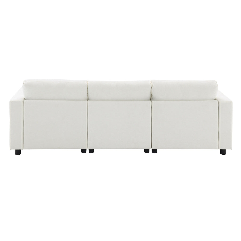 Canapé modulaire sectionnel en chenille avec poches de rangement, ensemble de canapé en U 5 places avec coussins, canapé Cloud avec 2 poufs amovibles