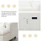 Canapé modulaire sectionnel en chenille avec poches de rangement, ensemble de canapé en U 5 places avec coussins, canapé Cloud avec 2 poufs amovibles