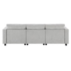 Canapé modulaire sectionnel en chenille avec poches de rangement, ensemble de canapé en U 5 places avec coussins, canapé Cloud avec 2 poufs amovibles