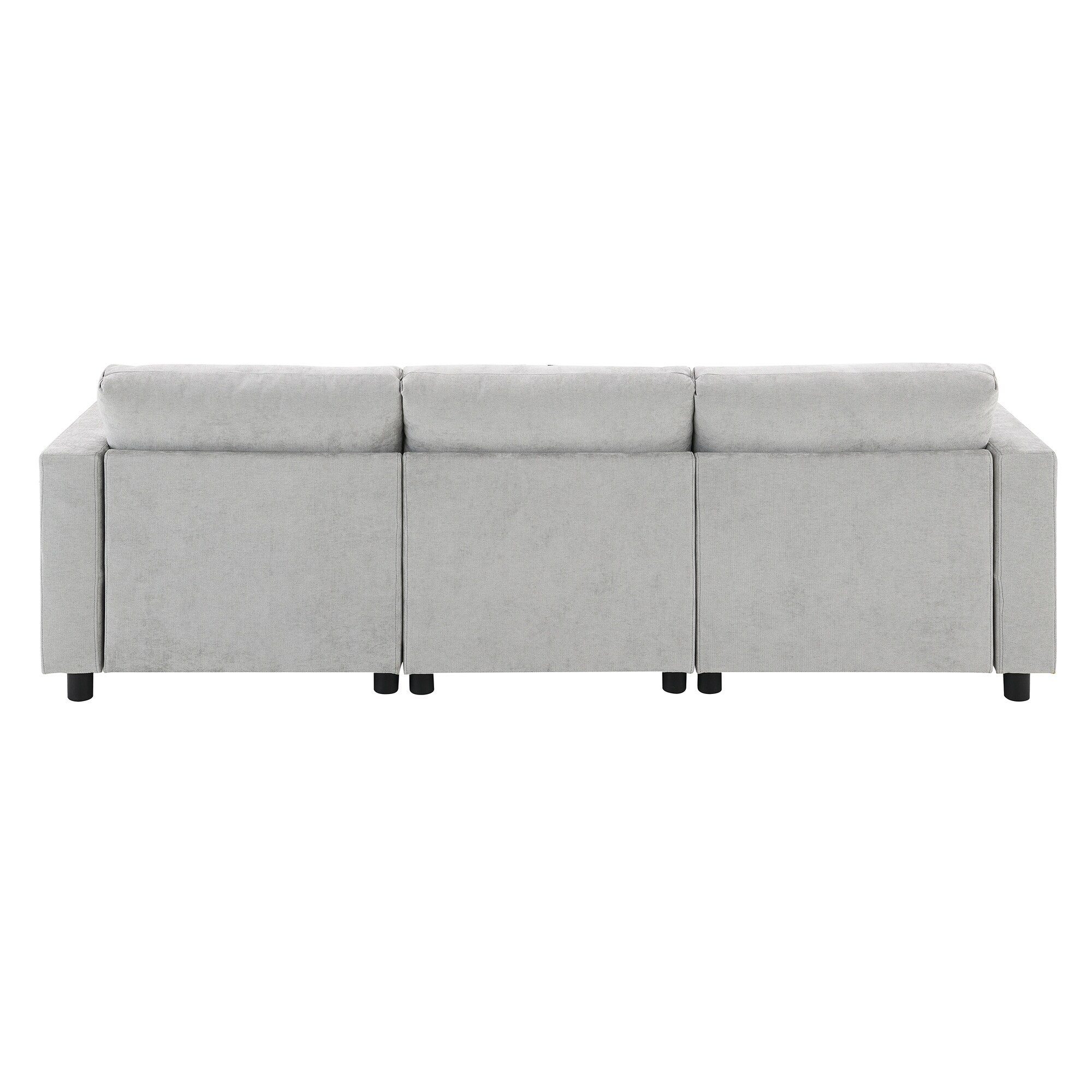 Canapé modulaire sectionnel en chenille avec poches de rangement, ensemble de canapé en U 5 places avec coussins, canapé Cloud avec 2 poufs amovibles